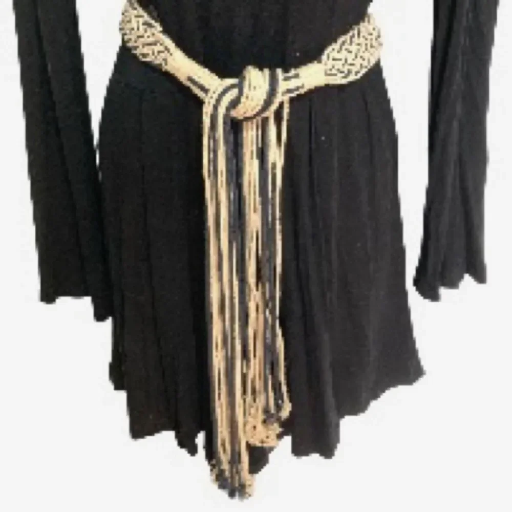 MACRAME Boho Gypsy Hippie Belt with Cords Waist Navy Blue Beige 36 inches